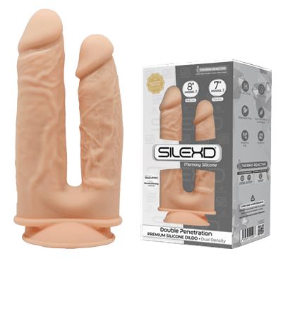 Silexd - Dildo Doppio Premium Silicone Mod.1 7'' - 8'' - Color Carne