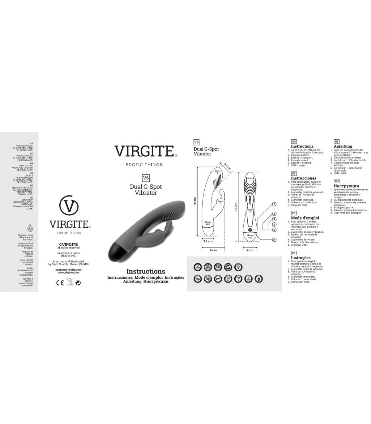 VIBRATORE RICARICABILE PINK V6