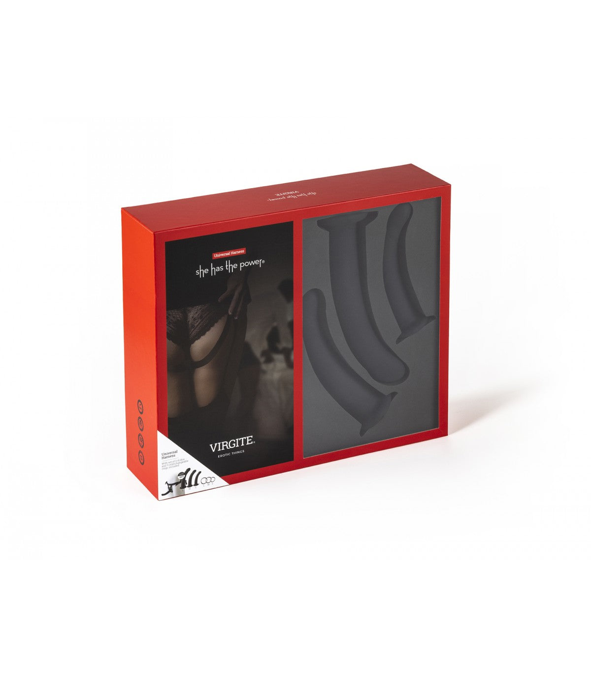 IMBRACATURA CON SET DILDO NERI TAGLIE S / M / L