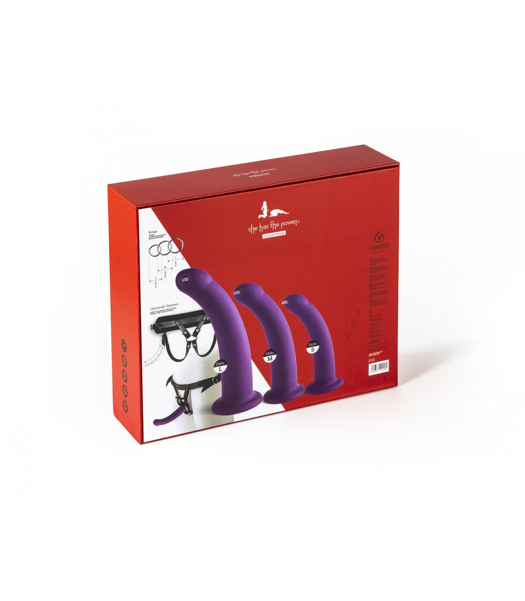 IMBRACATURA CON DILDO VIOLA SET TAGLIE S / M / L