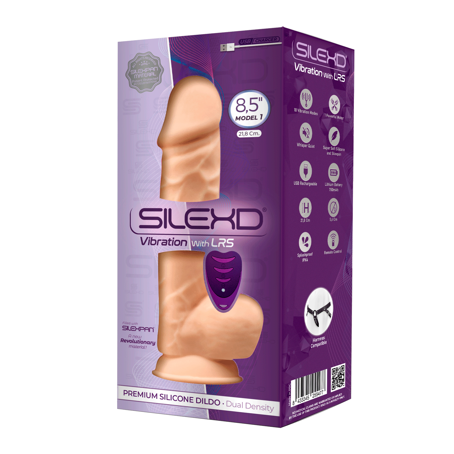 Silexd - Vibratore Premium Silicone Mod.1 8,5'' + Controllo Remoto - Color Carne
