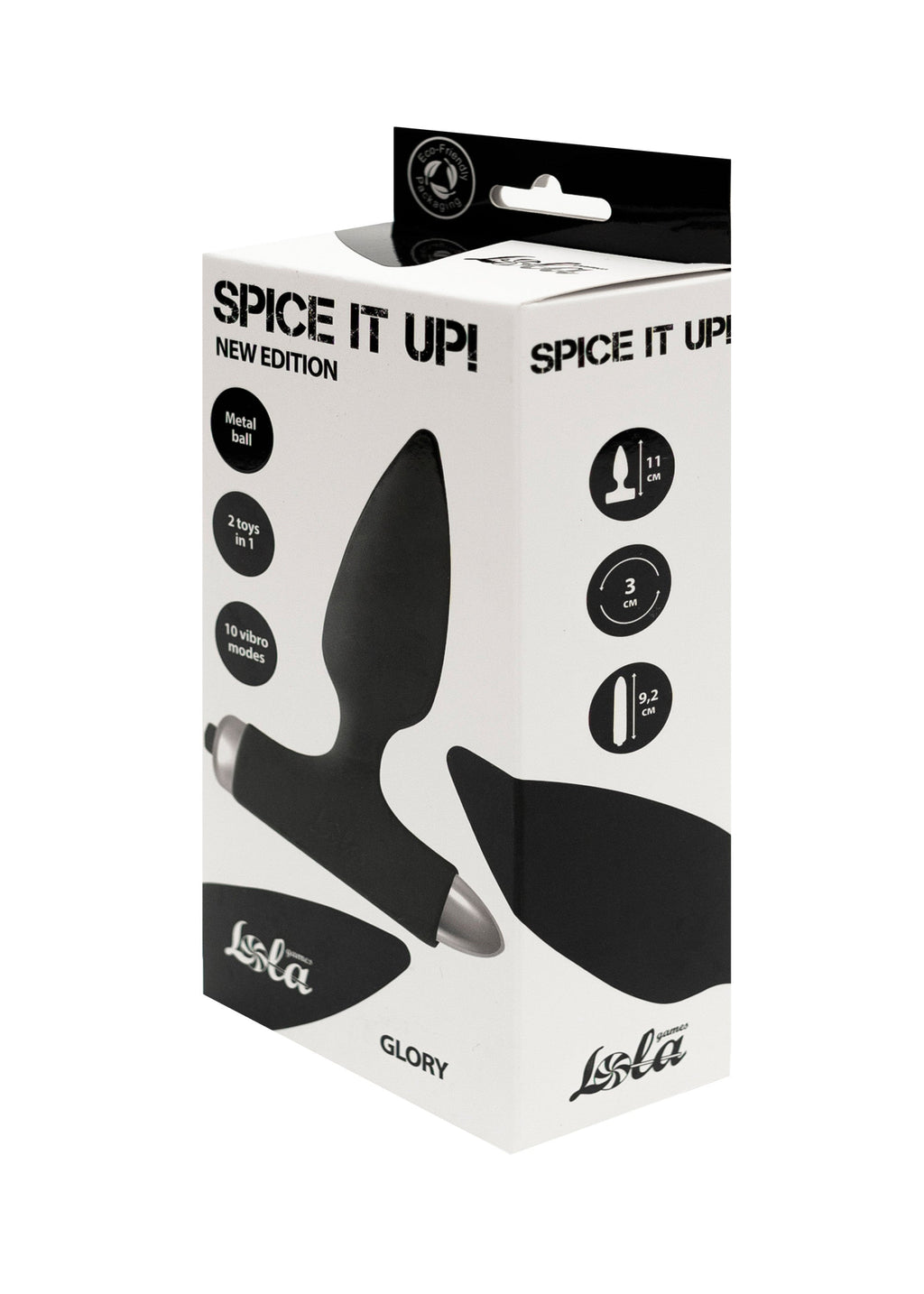 Lola Games - Plug Anale Vibrante con Pallina in Metallo Glory - Nero