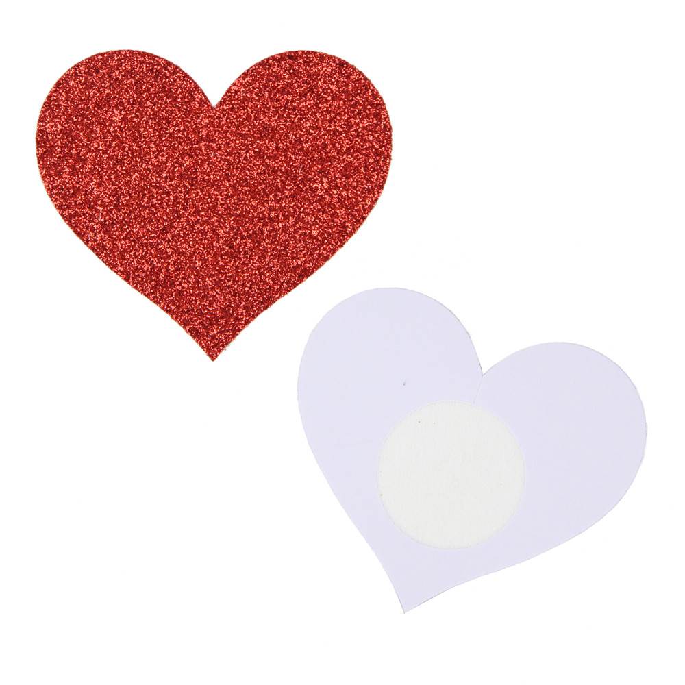 Oh Yeah - Pasties Adesivi con Glitter - Cuore Rosso