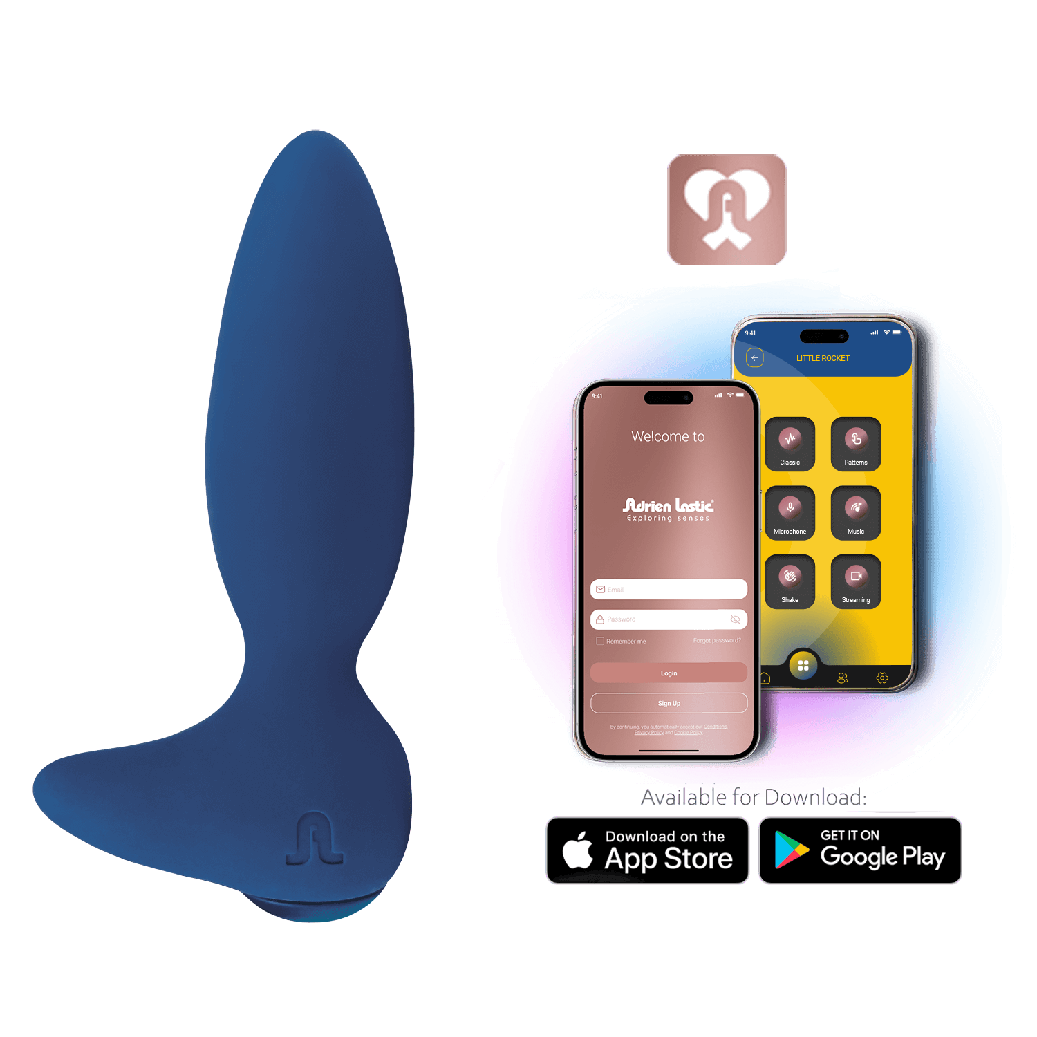 Adrien Lastic - Vibratore Anale + App Little Rocket II - Blu