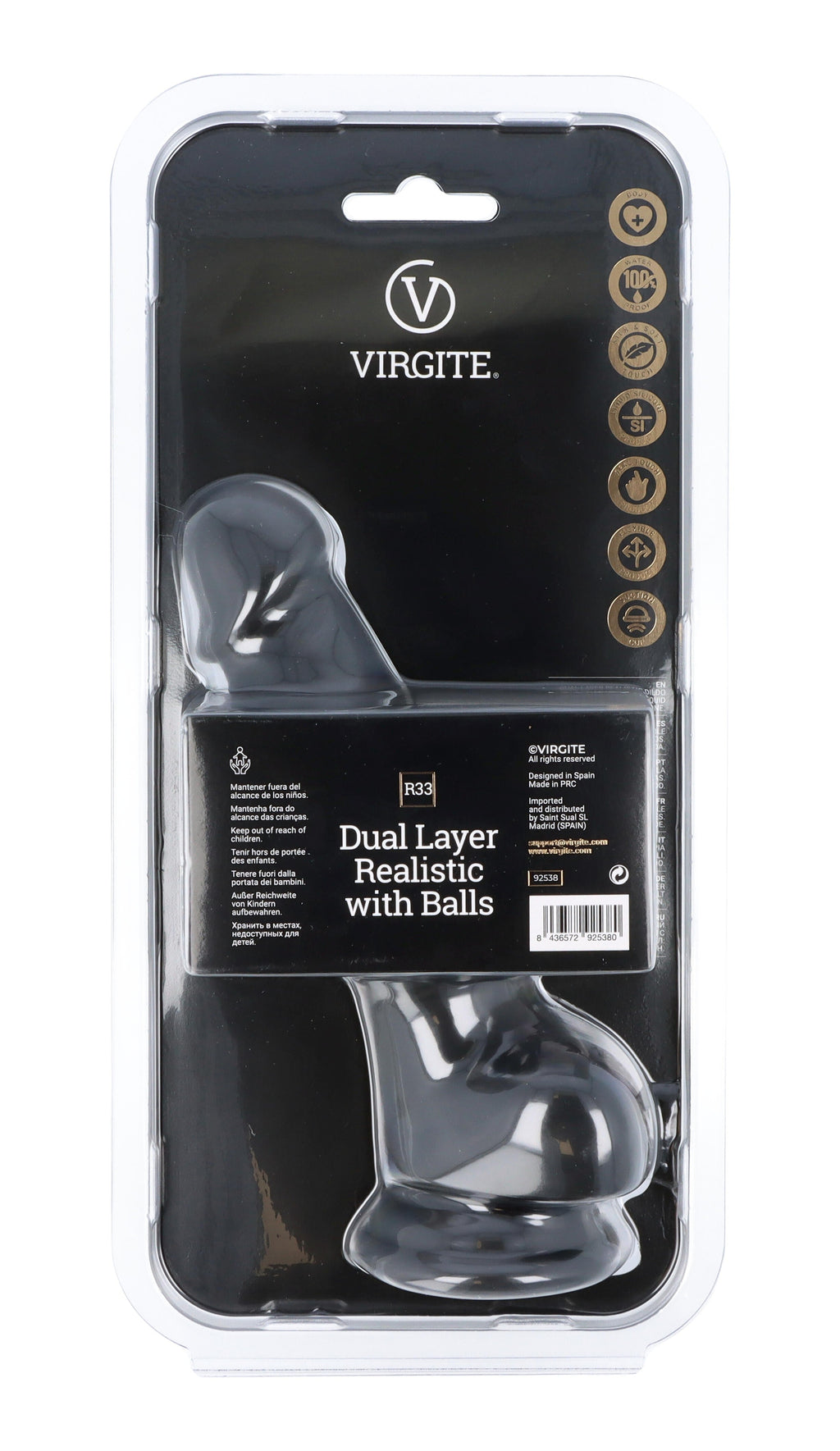 DOPPIO STRATO REALISTICO 18'5CM CON PALLE R33 NERO