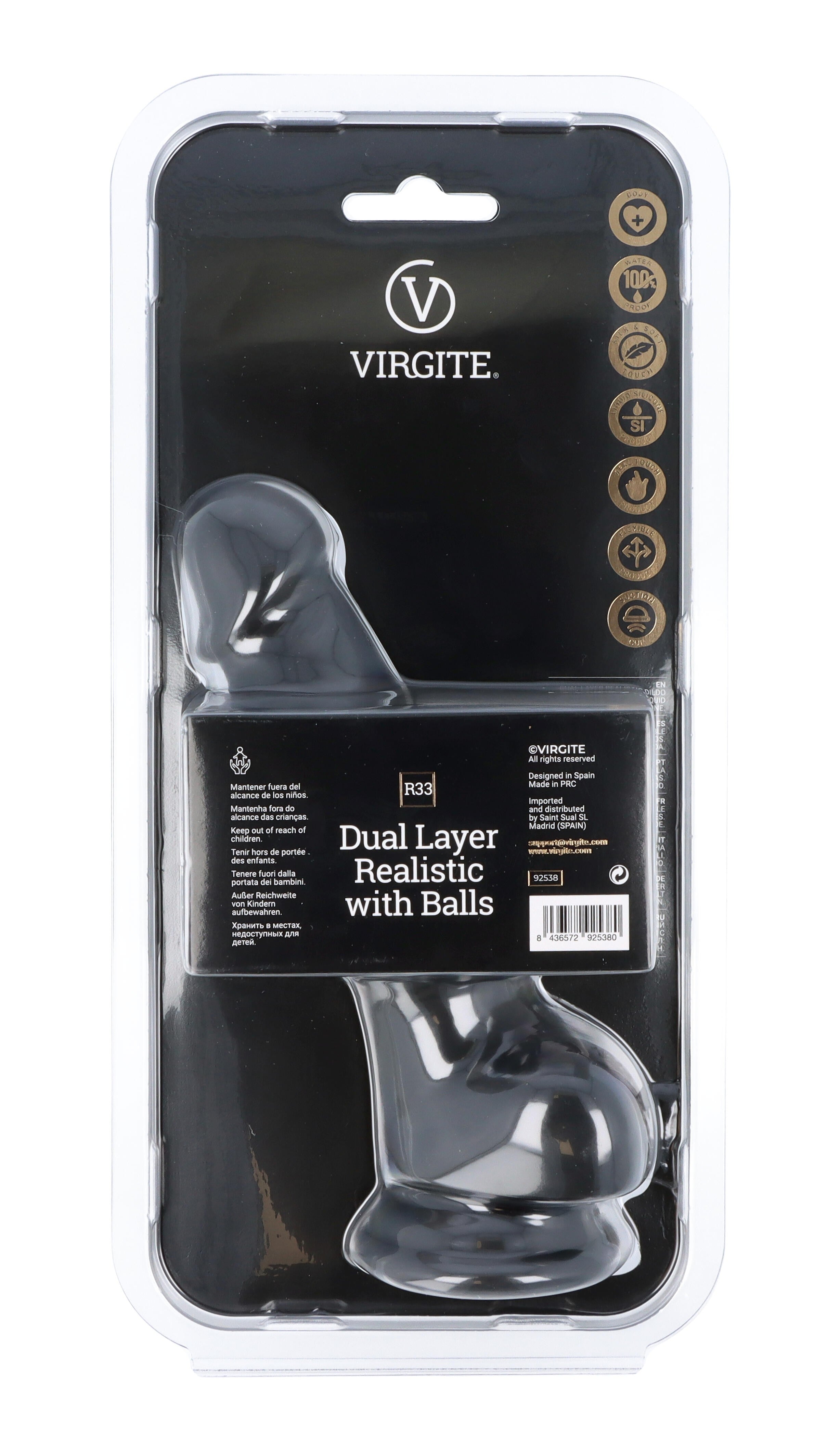 DOPPIO STRATO REALISTICO 18'5CM CON PALLE R33 NERO