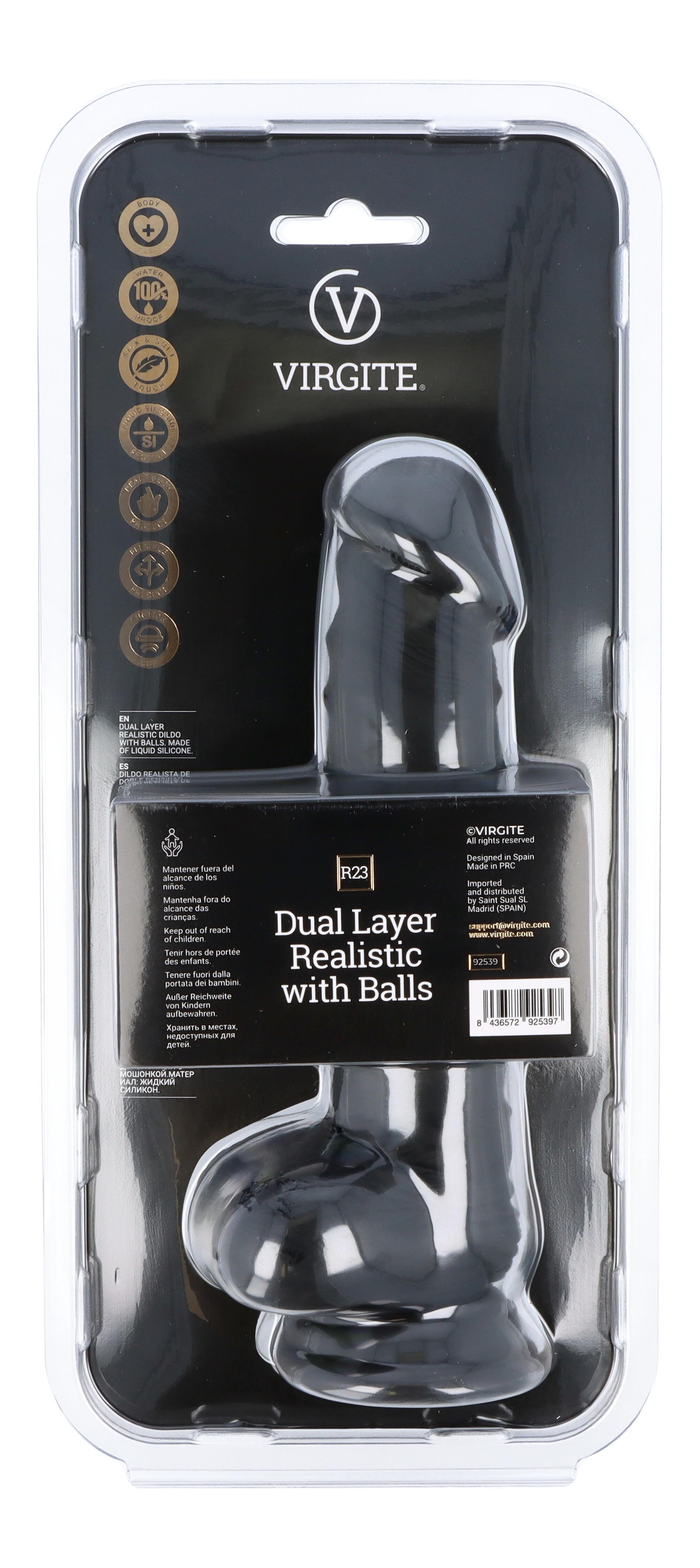 DOPPIO STRATO REALISTICO 20CM CON PALLINE R23 NERO