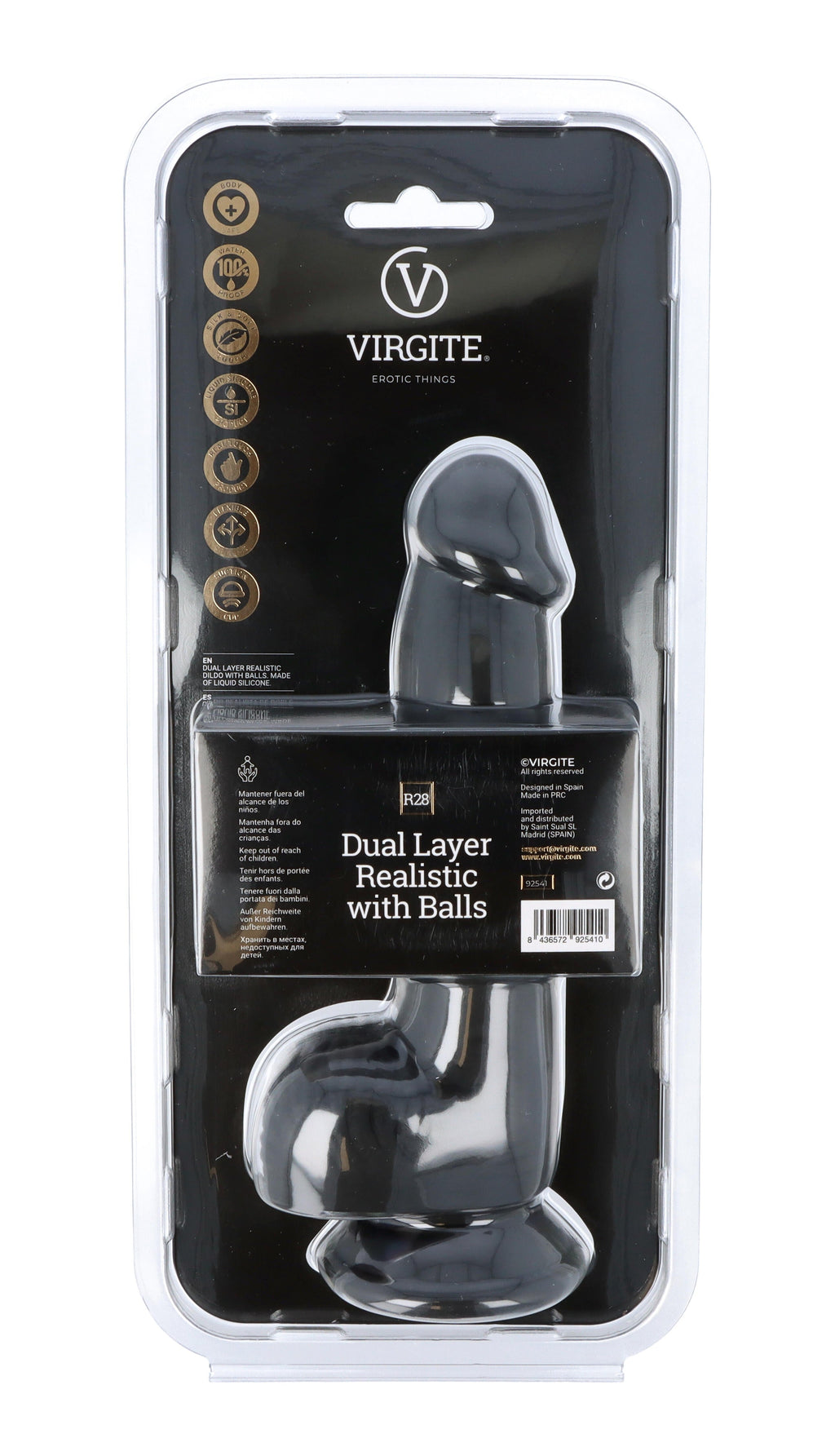DOPPIO STRATO REALISTICO CON PALLINE 20CM R28 NERO