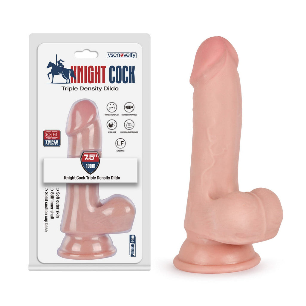 VSC Novelty - Knight Cock 3D Triple Density Dildo - 7.5"