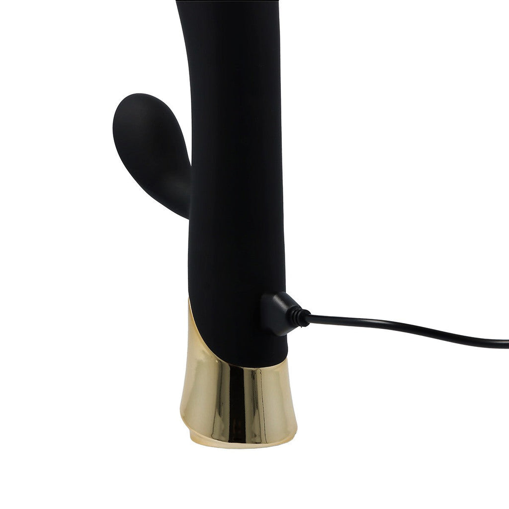 VIBRATORE IN SILICONE RICARICABILE ALLA CANNELLA CON CONIGLIO A TAPPO
