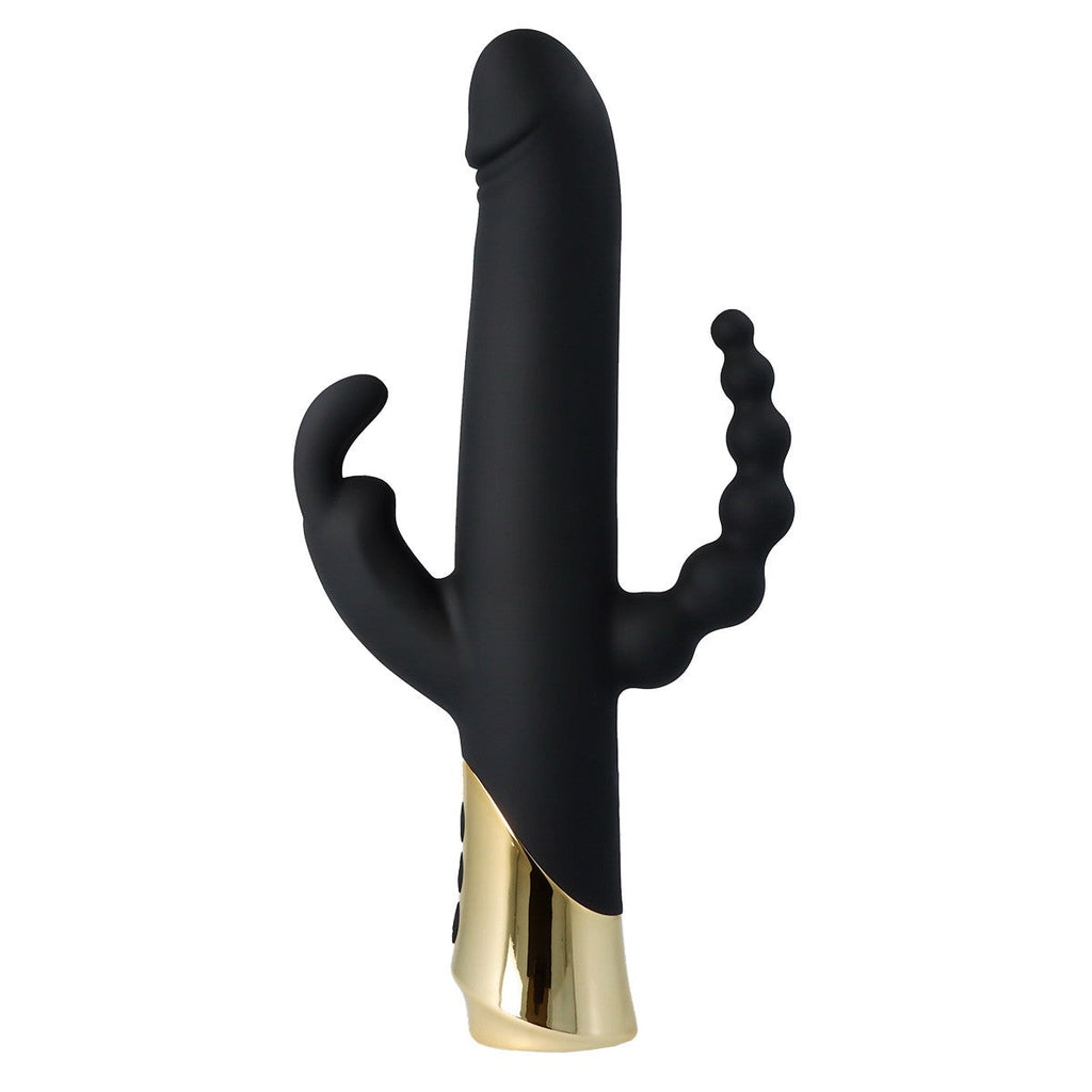 VIBRATORE CONIGLIO RICARICABILE HARLEQUIN CON FORMA DILDO GIREVOLE