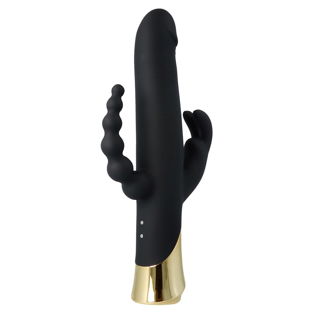 VIBRATORE CONIGLIO RICARICABILE HARLEQUIN CON FORMA DILDO GIREVOLE