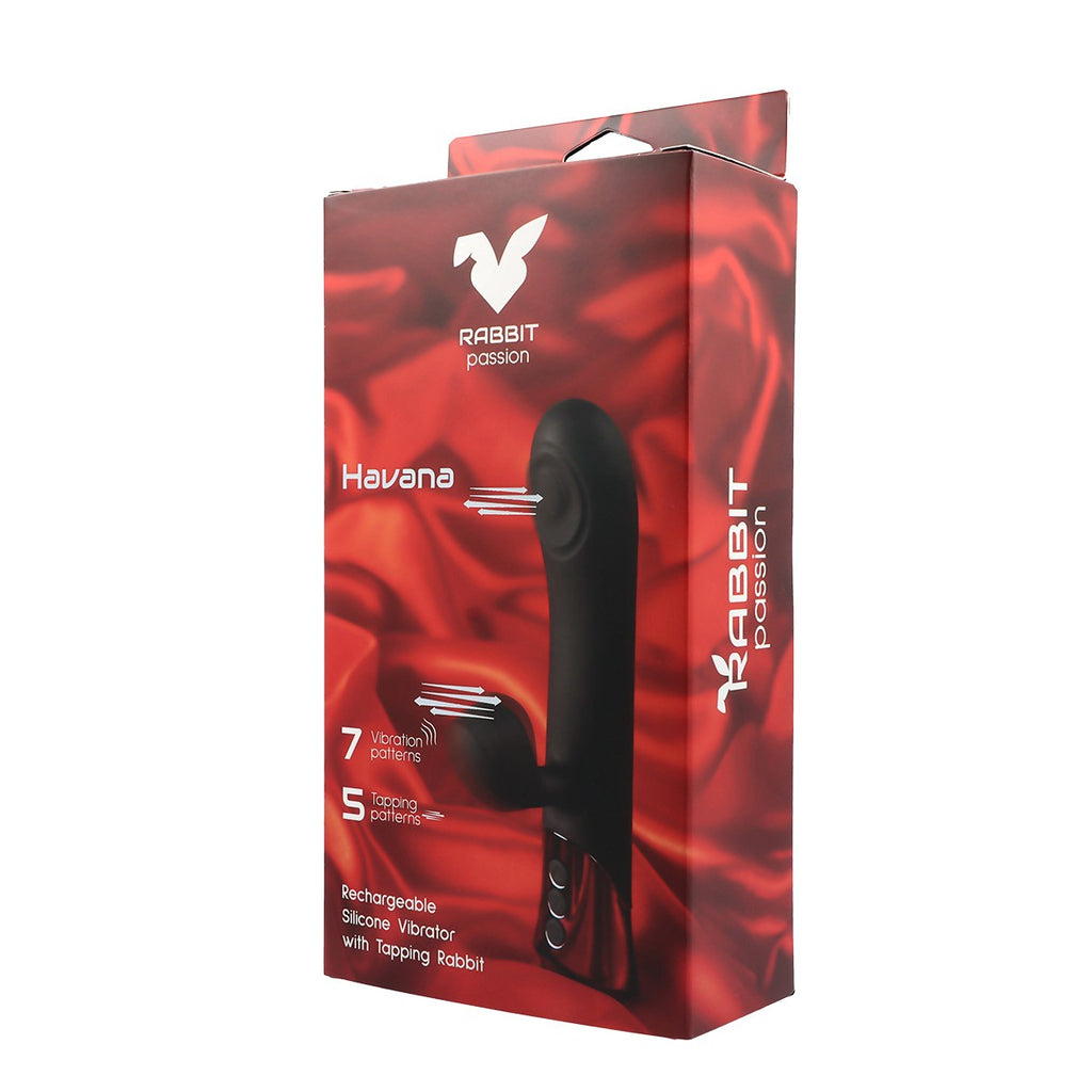 VIBRATORE IN SILICONE RICARICABILE HAVANA CON CONIGLIO E ASTA A BATTERIA