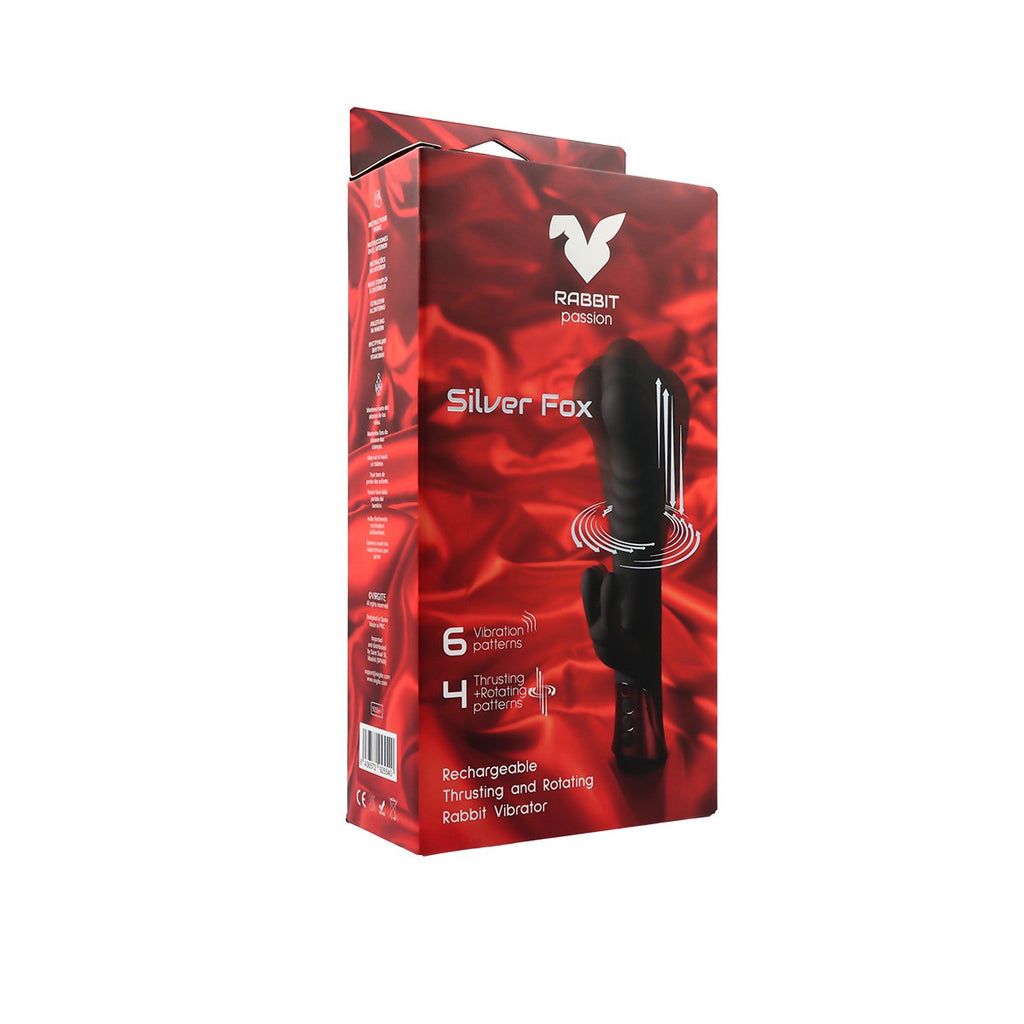 VIBRATORE CONIGLIO RICARICABILE SILVER FOX A SPINTA E ROTAZIONE