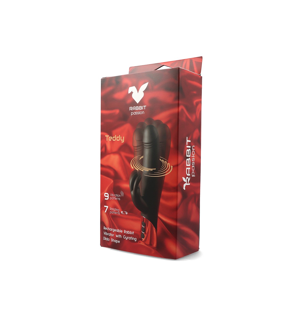 VIBRATORE RICARICABILE A FORMA DI CONIGLIO TEDDY CON DILDO GIREVOLE