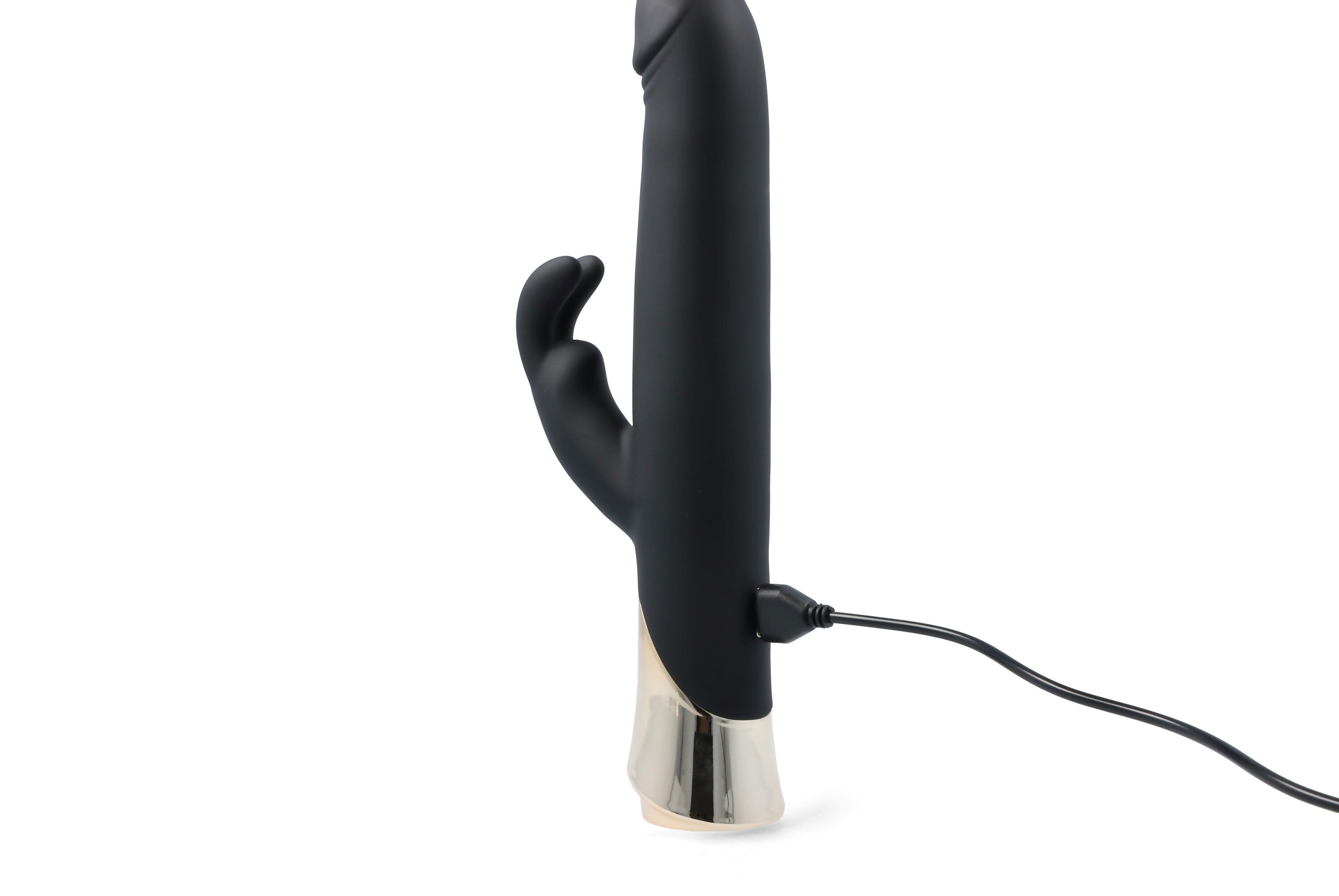 VIBRATORE RICARICABILE A FORMA DI CONIGLIO TEDDY CON DILDO GIREVOLE