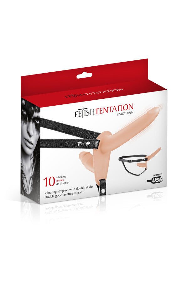 Fetish Tentation - Strap-On Harness Vibrante - Color Carne