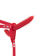 Fetish Tentation - Strap-On Harness Vibrante 15,5 cm - Rosso