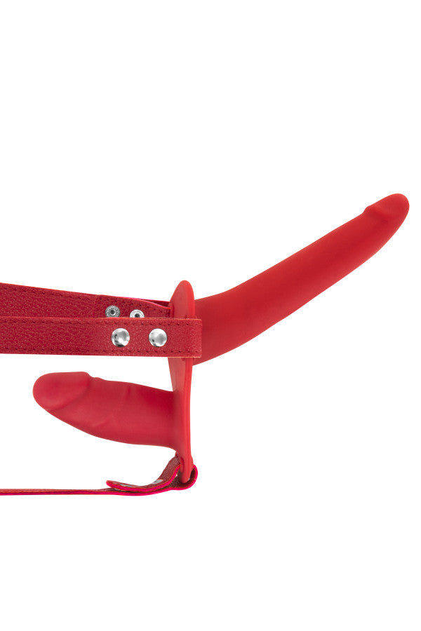 Fetish Tentation - Strap-On Harness Vibrante 15,5 cm - Rosso