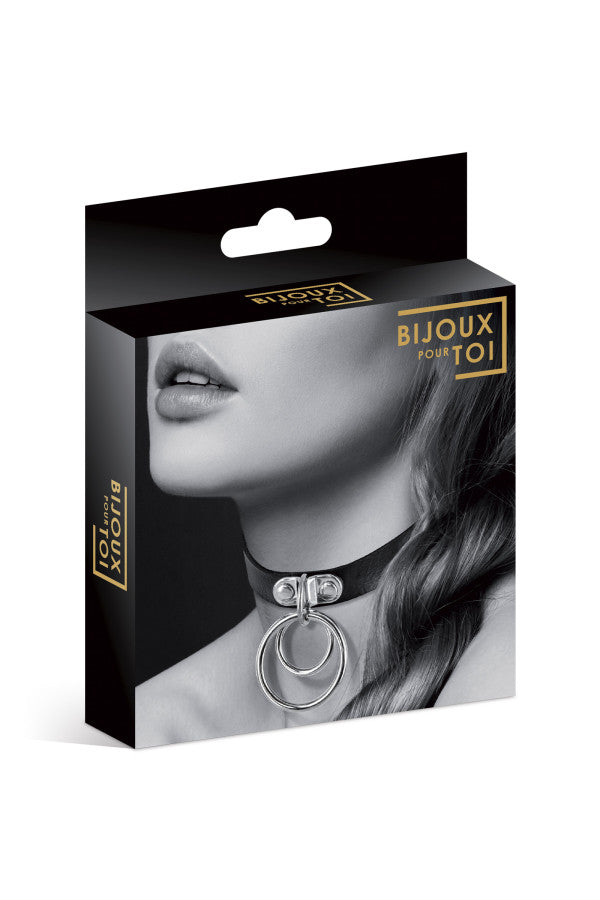 Bijoux Pour Toi - Collare con Anello Doppio - Nero