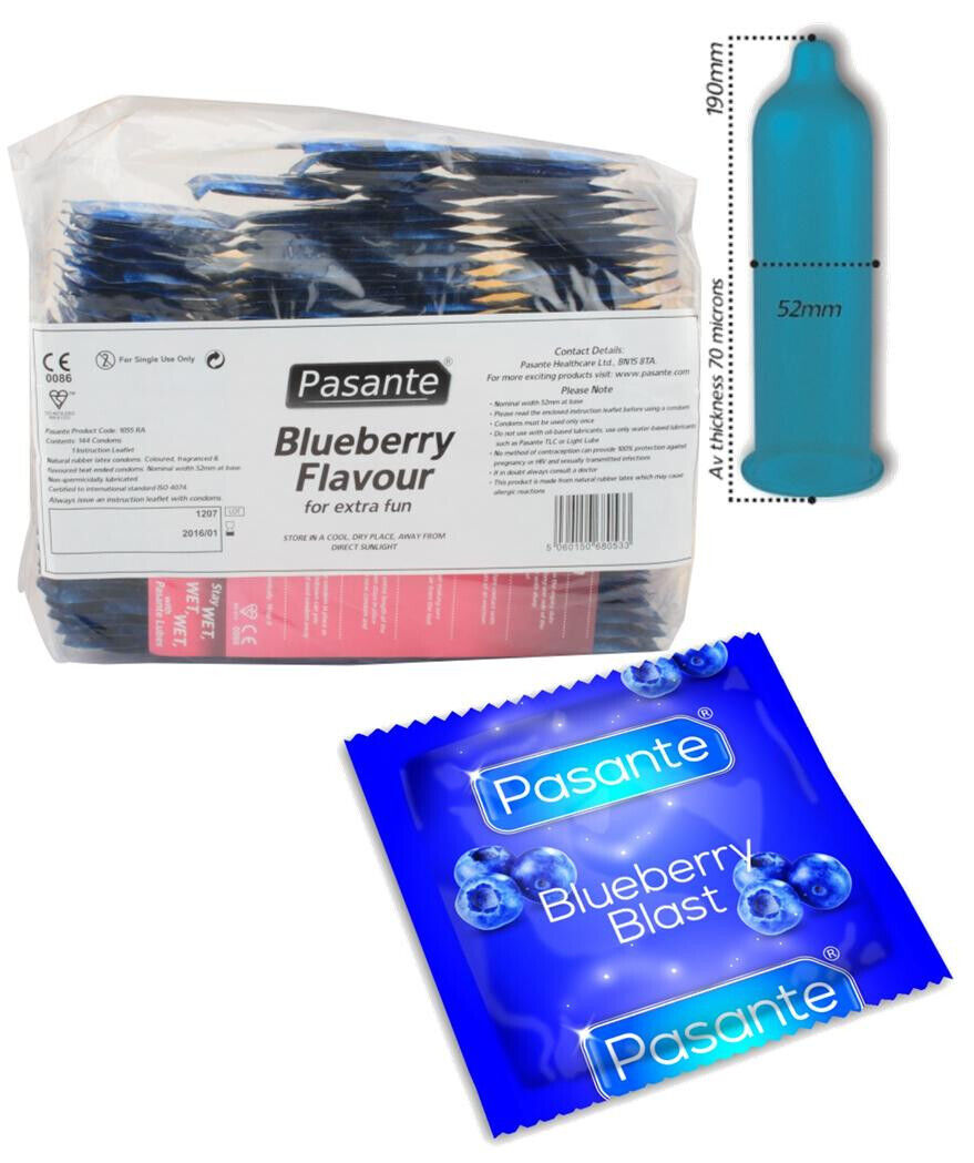 Pasante - Preservativi Blueberry Blast - Sacchetto da 144 Pezzi