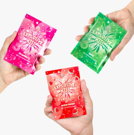 Secret Play -  Espositore Caramelle Scoppiettanti Menta/Fragola/Anguria - 48 Pezzi