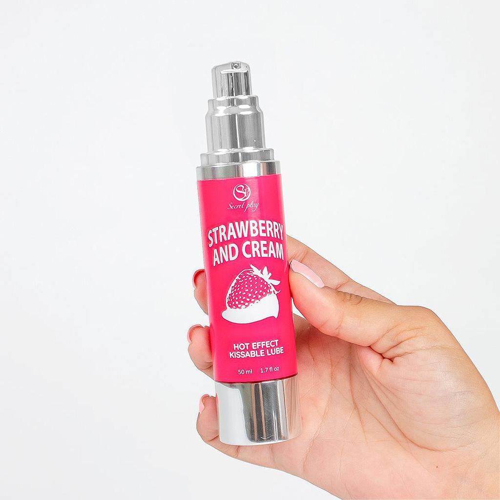 Secret Play -  Lubrificante Kissable Effetto Riscaldante - Fragola e Panna - 50 ml