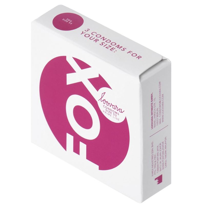 Loovara - Preservativi Fox Size - Taglia 53 - 3 pezzi