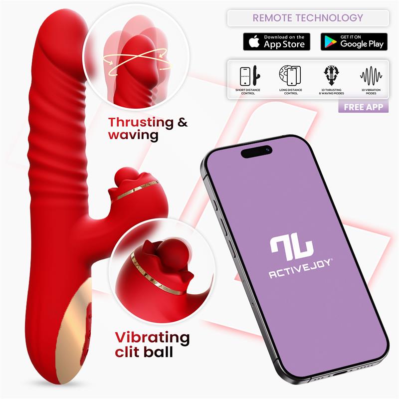Into You - Ascen - Vibratore Thrusting e Movimento Wave e Stimolazione Clitoridea con Pallina + APP