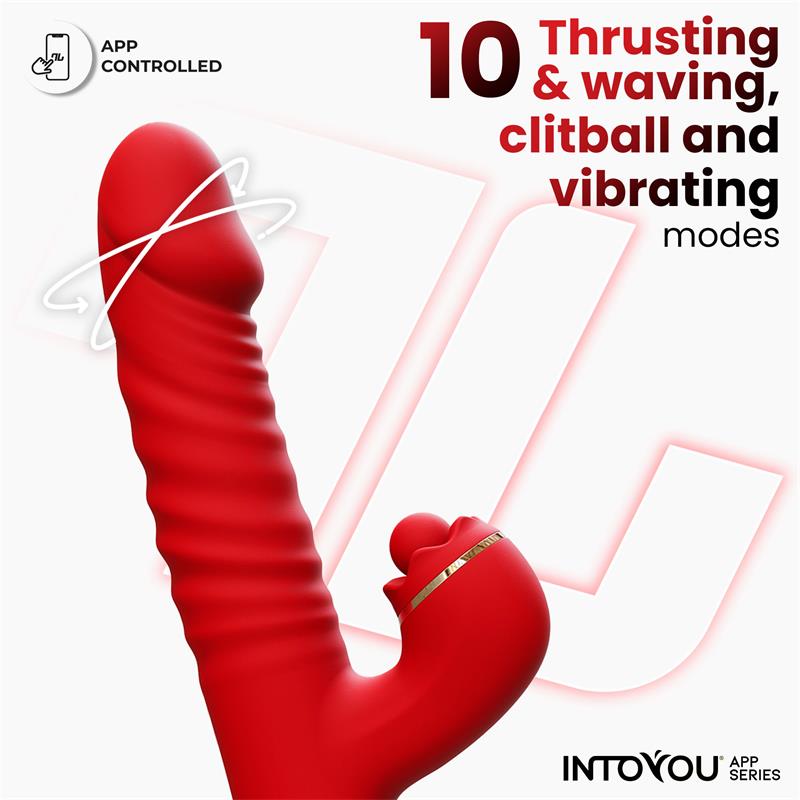 Into You - Ascen - Vibratore Thrusting e Movimento Wave e Stimolazione Clitoridea con Pallina + APP