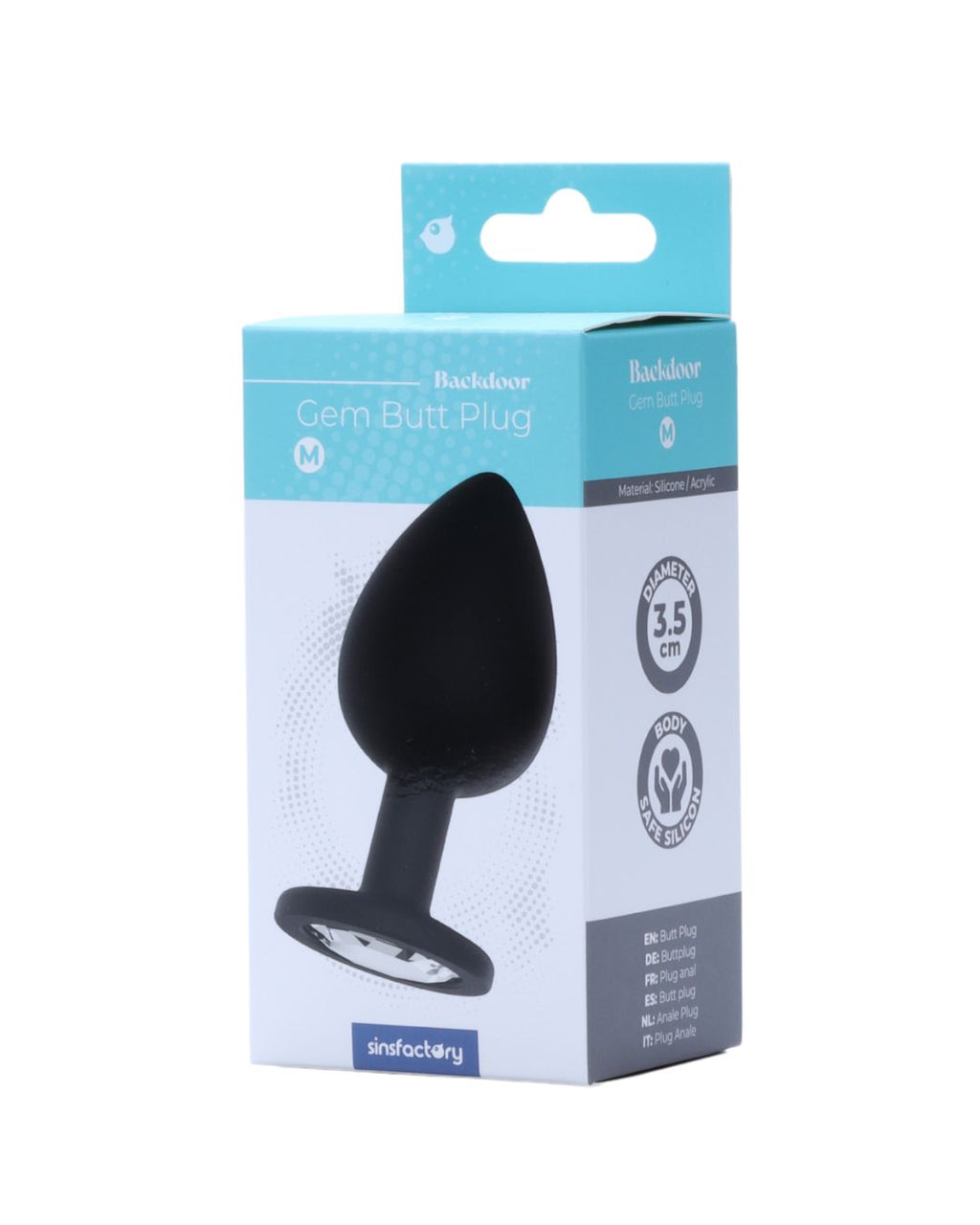 SinsFactory - Gem Butt Plug - M - Nero