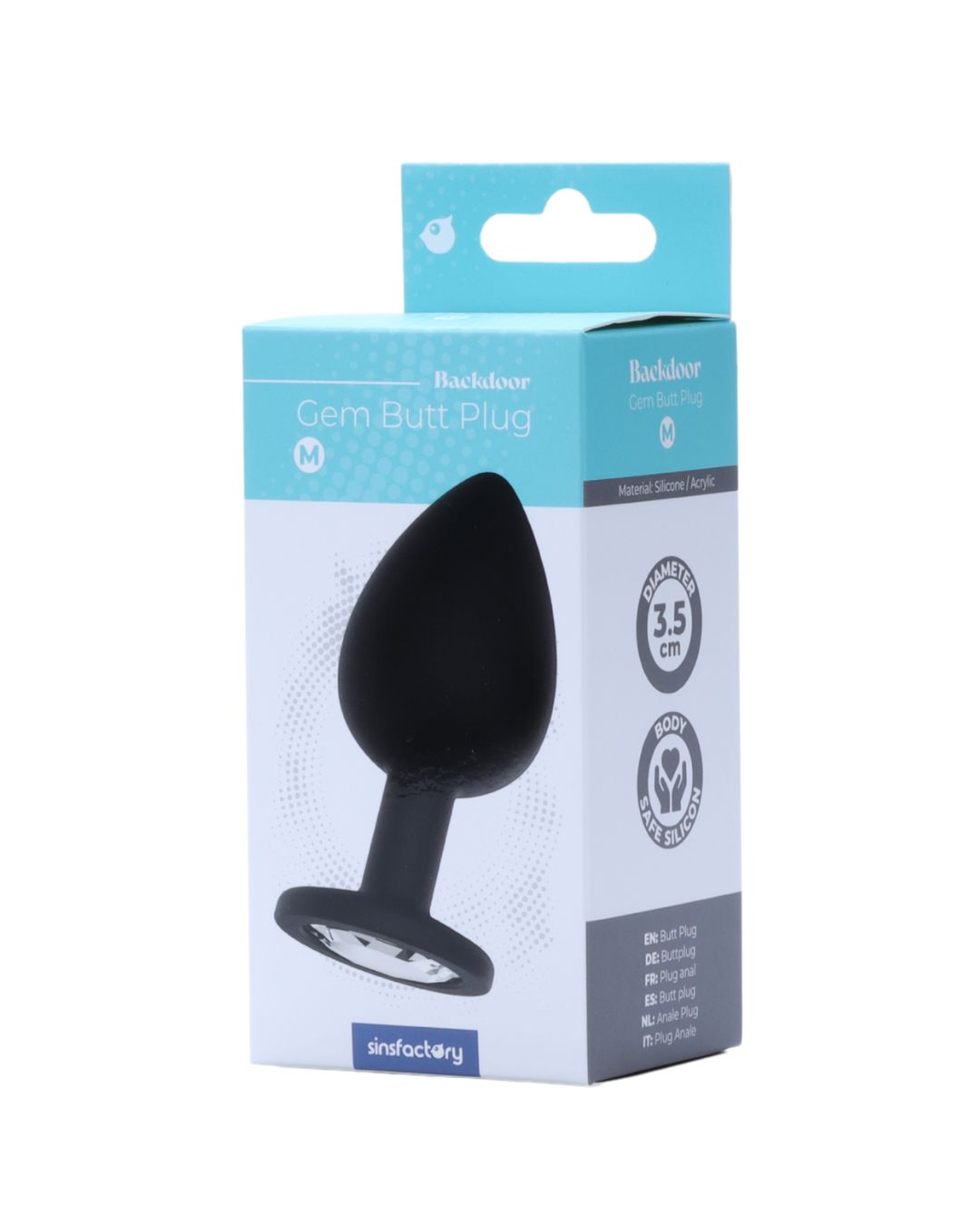 SinsFactory - Gem Butt Plug - M - Nero