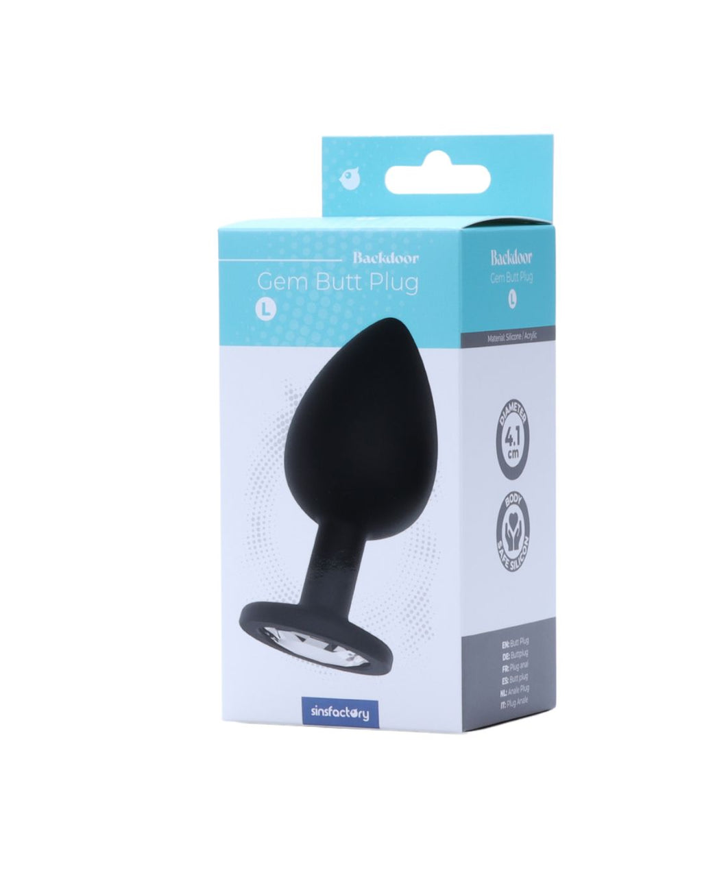 SinsFactory - Gem Butt Plug - L - Nero