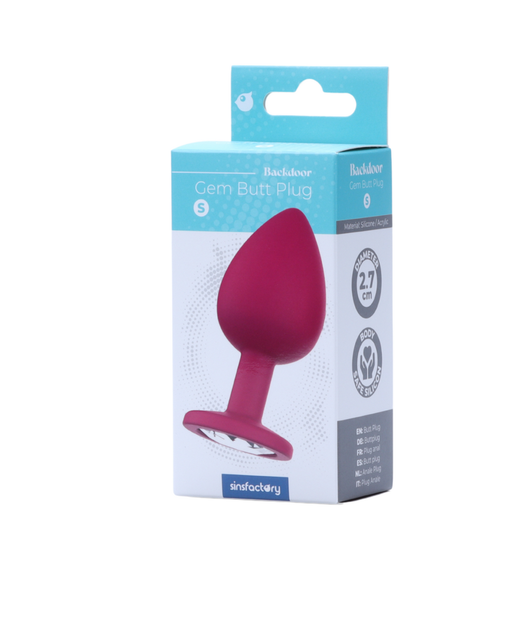 SinsFactory - Gem Butt Plug - S - Fucsia