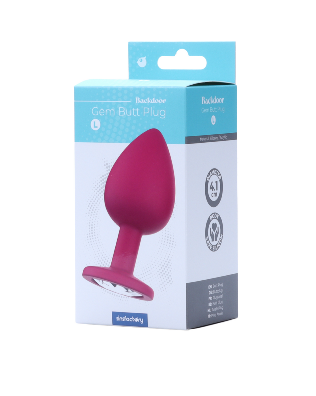 SinsFactory - Gem Butt Plug - L - Fucsia