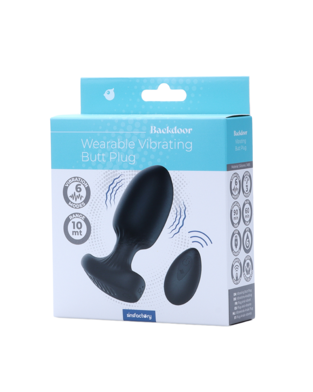 SinsFactory - Wearable Vibrating Butt Plug - M