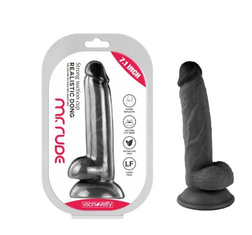 VSC Novelty - Dildo Realistico Mr. Rude - Nero - 7.1"
