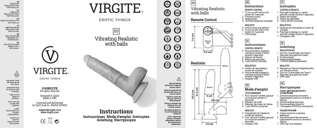VIBRATORE REALISTICO R5" 21CM CON TELECOMANDO"