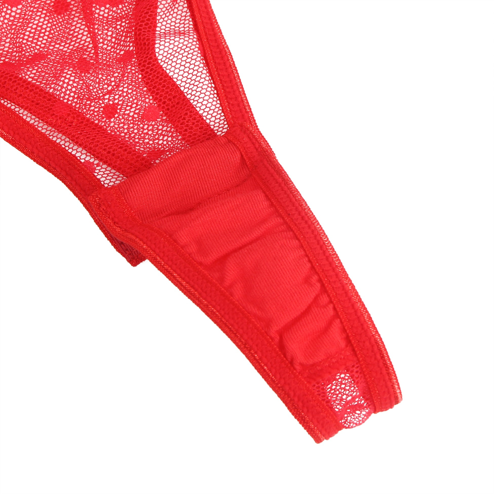 Oh Yeah - Body in Pizzo con Reggicalze Incorporato - Rosso