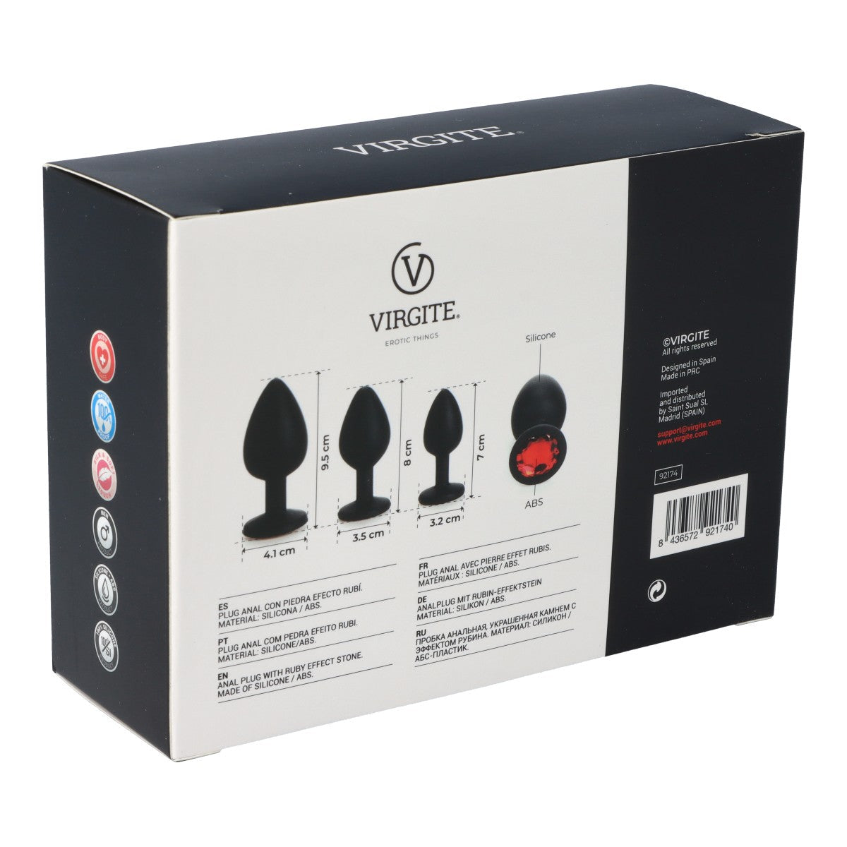 SET SPINA X3 E13 SILICONE NERO-RUBINO