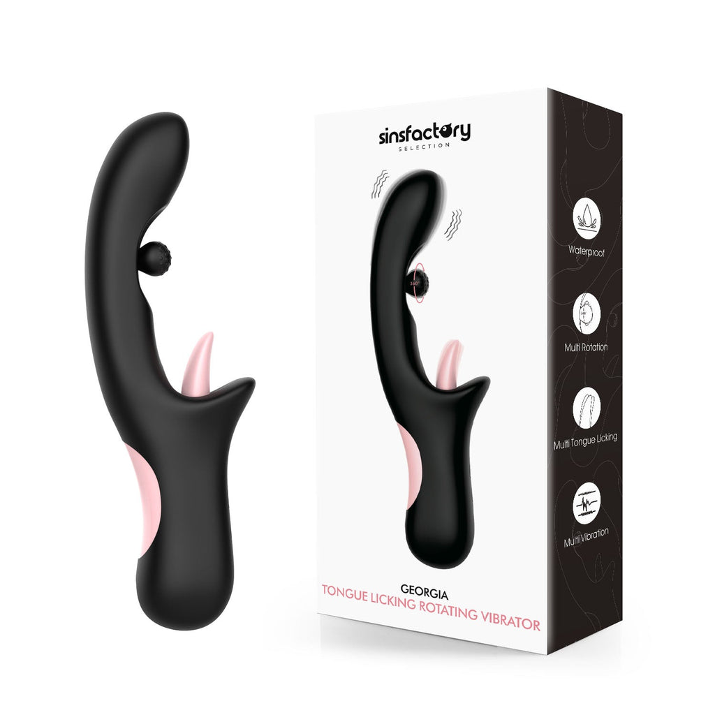 SinsFactory Selection - 3 in 1 Tongue Licking Rotating Vibrator - Georgia