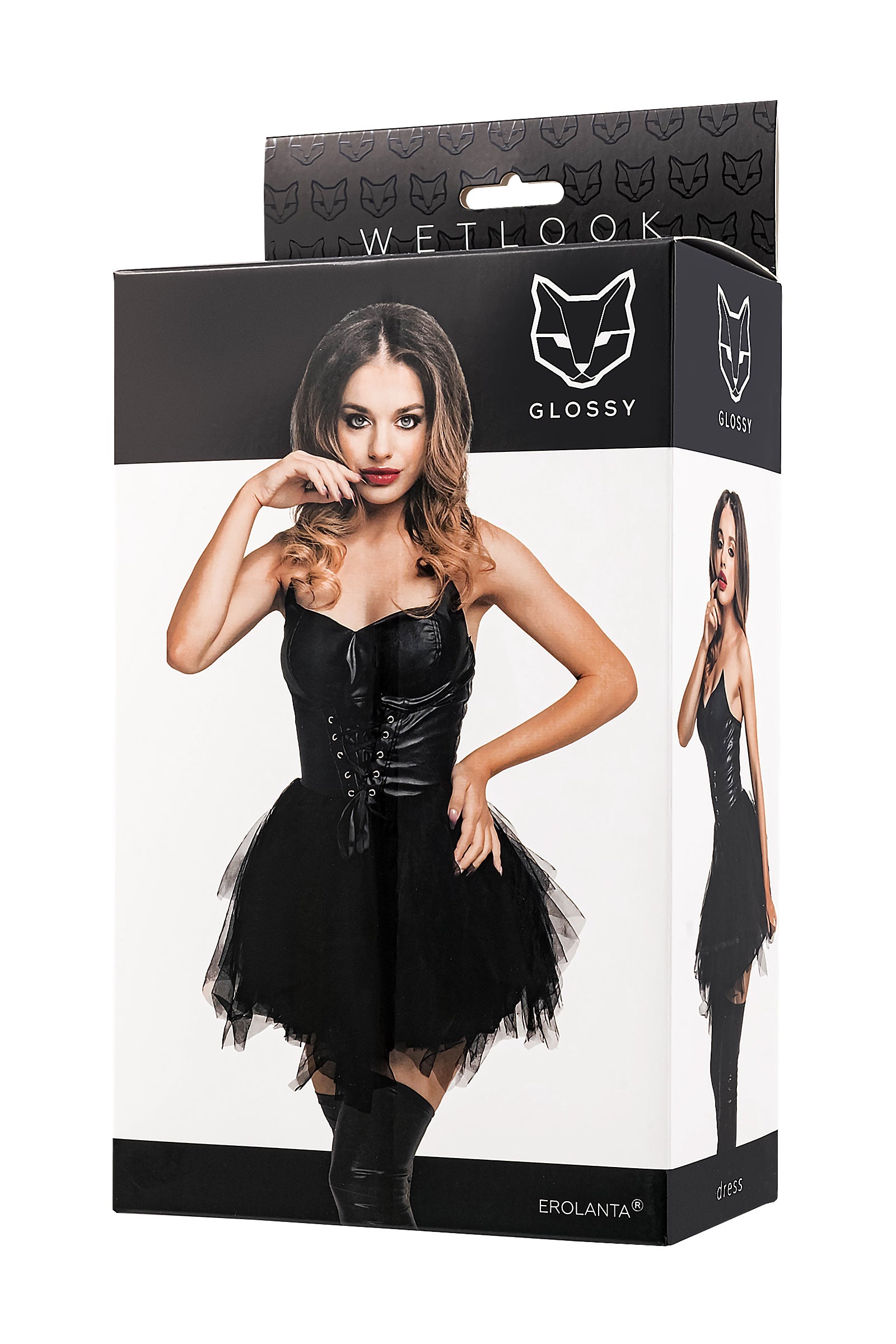 Glossy - Vestito in Eco Pelle con Gonna in Tulle - Elisia