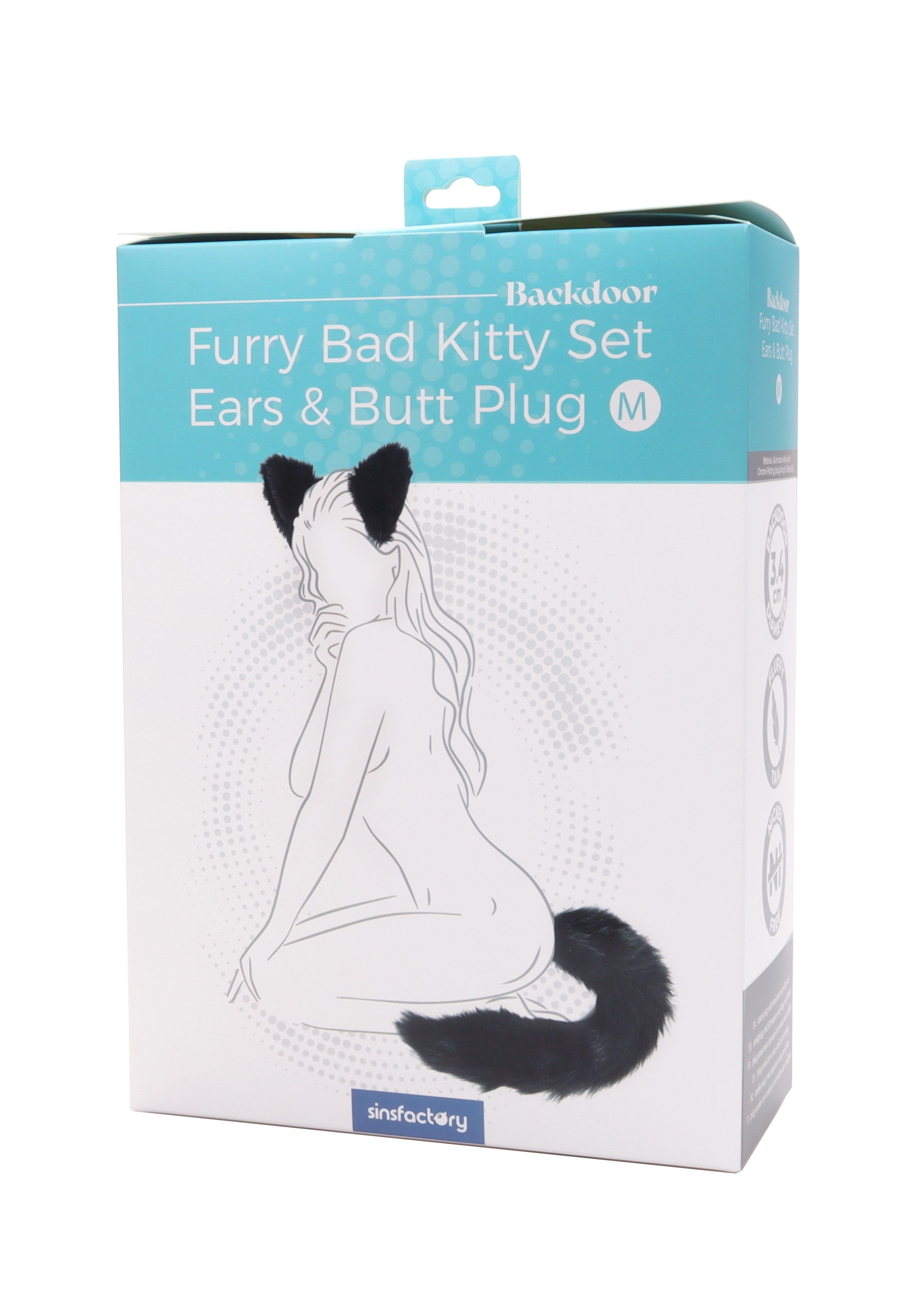 SinsFactory - Furry Bad Kitty Set - Ears & Butt Plug M