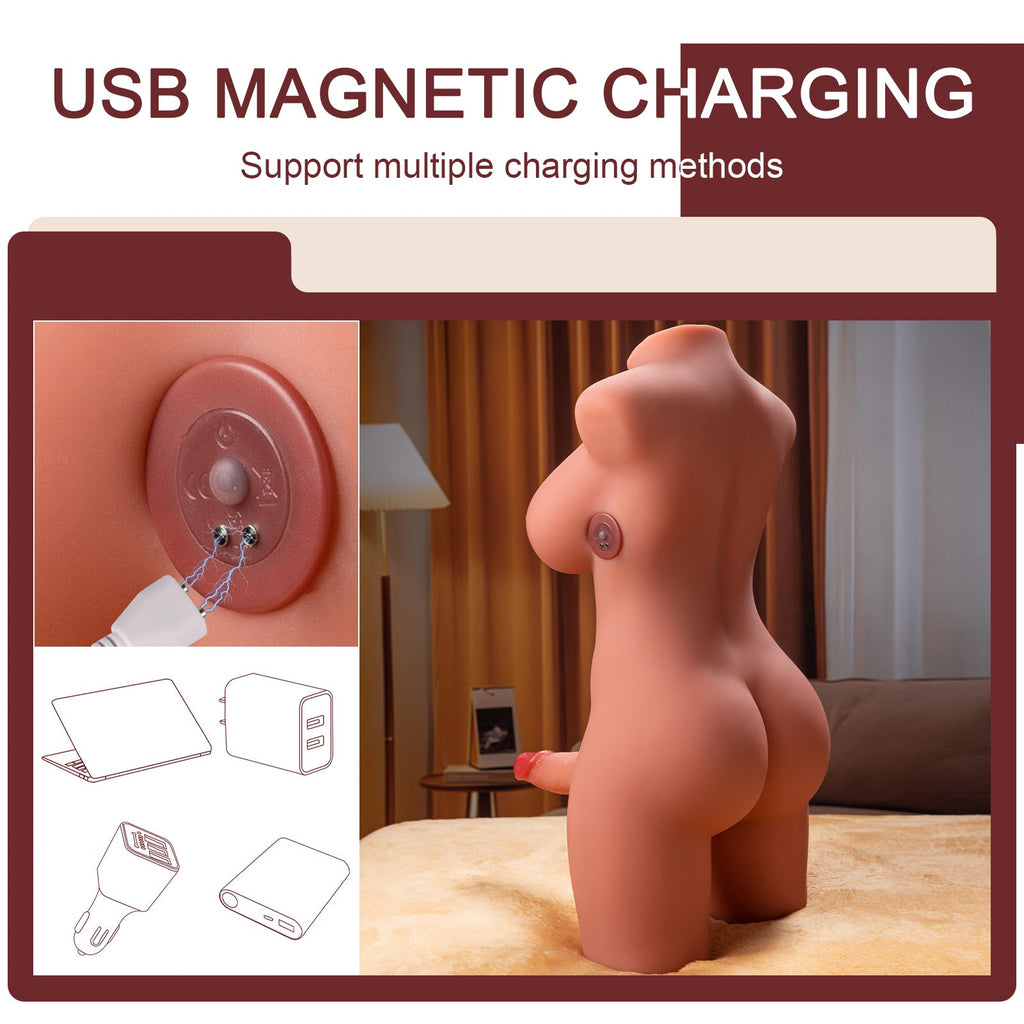 Xise - Miah - Lady Boy Torso con Dildo Thrusting e Vibrante - 6,6"