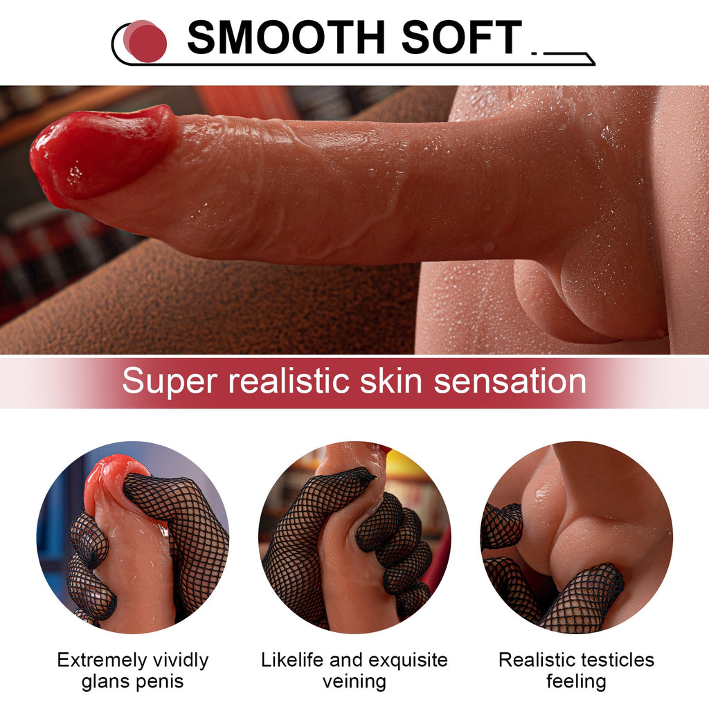 Xise - Jason - Torso con Dildo Thrusting e Vibrante - 6,6"