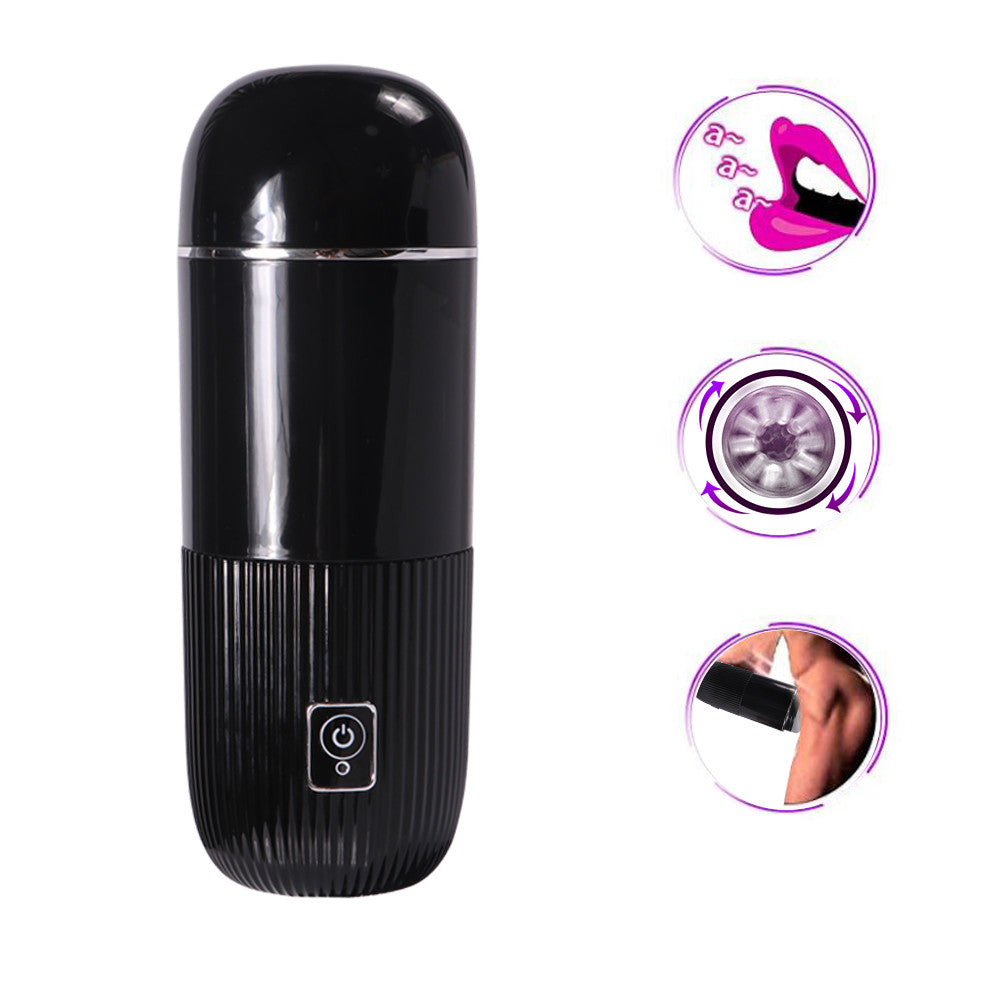Xise - Masturbatore Neutro con Ventosa Funzione Rotante e Vibrante con Voce Sexy