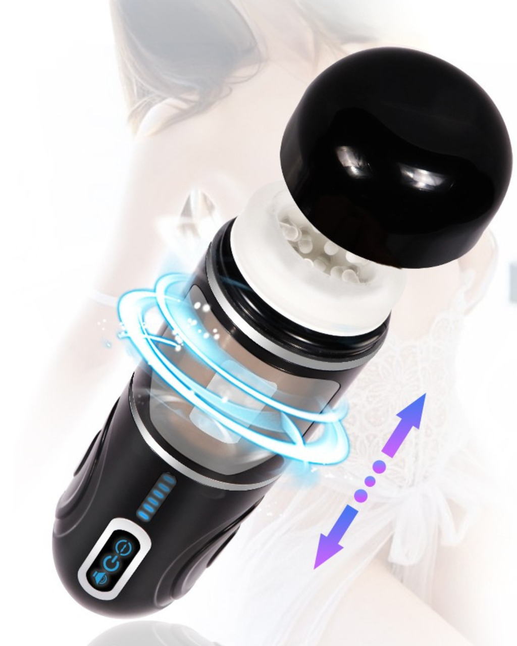 Xise - Masturbatore Neutro con Funzione Thrusting - Rotante e Vibrante con Voce Sexy