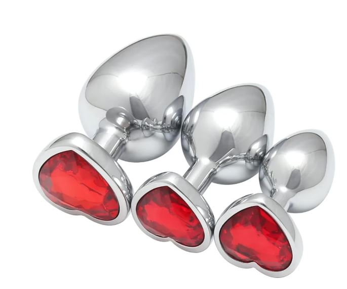 VSC Novelty - Plug Anale con Diamante a Cuore Rosso - S