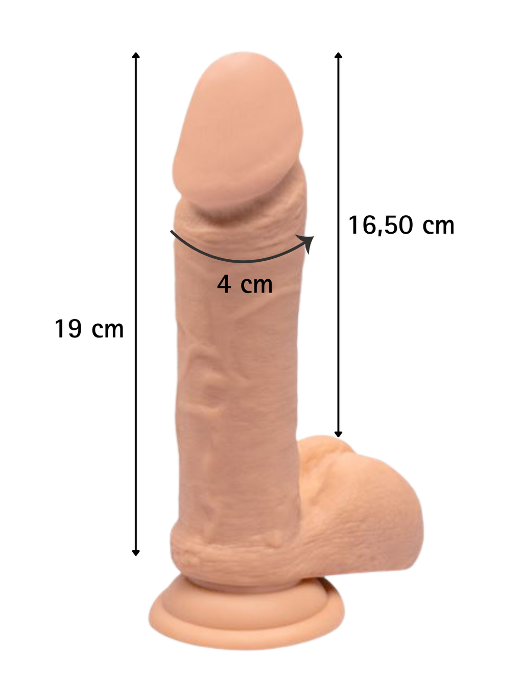 Fantasy Toys - Dildo Vibrante e Leggermente Rotante - 19 cm