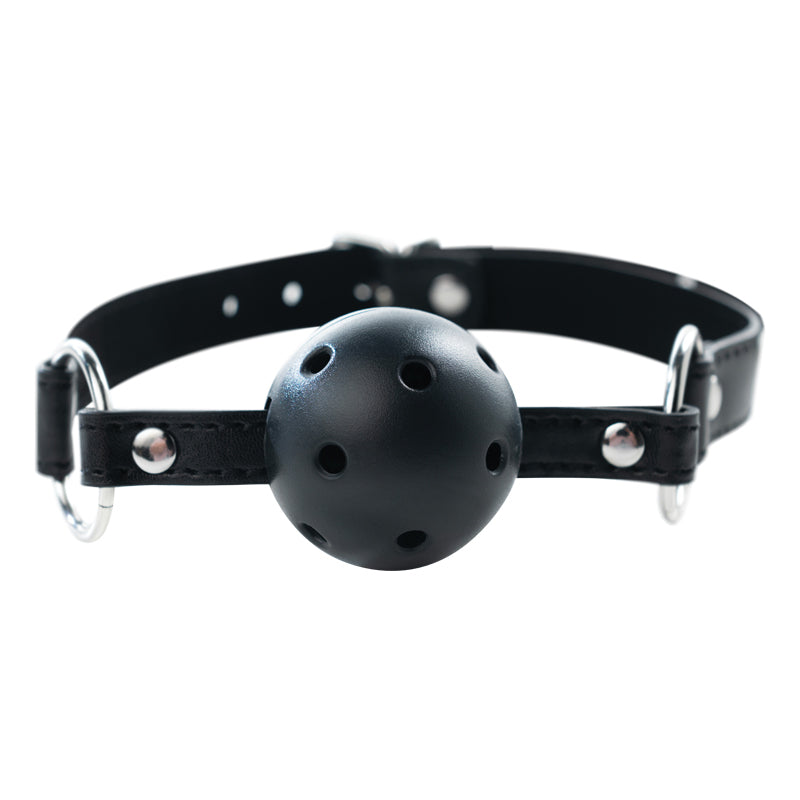 Fantasy Fetish - Ball Gag Nero Traspirante con Fori Regolabile - Nero